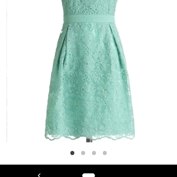 Modcloth Seafoam Green Lace Midi Dress size L - Picture 2 of 6